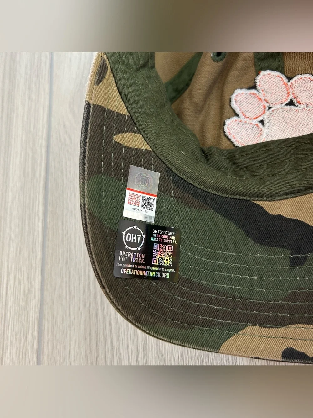 NEW Clemson Tigers Operation Hat Trick OHT Military Appreciation Camouflage Hat